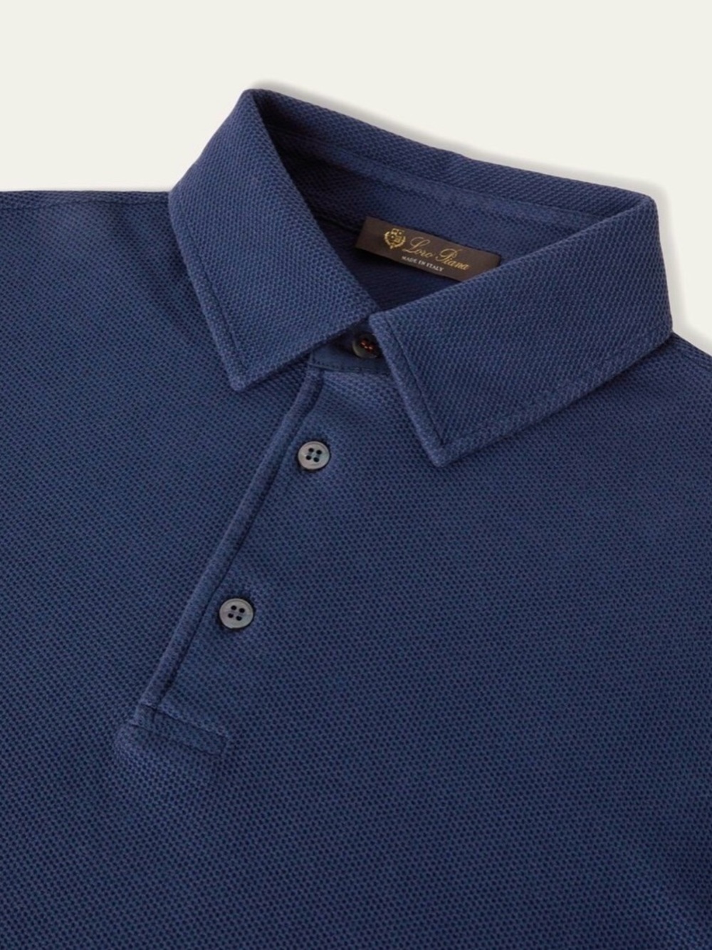 Loro Piana Dark Navy Long-Sleeve Polo Shirt - Picture 7 of 14